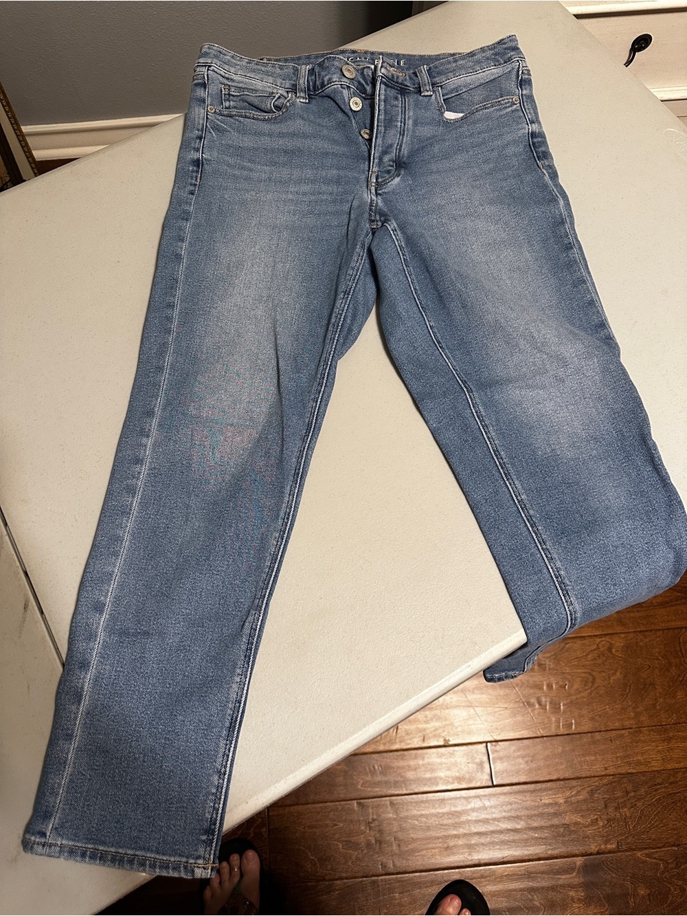 American Eagle Outfitters Light Blue Straight-Leg Women's Jeans